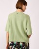 Solid-colour round-neck top with short sleeves